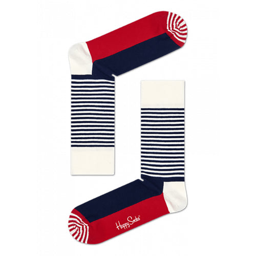 Happy Socks Half Stripe Blue/White/Red