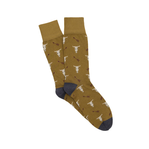 Corgi Desert Cotton Socks - Olive