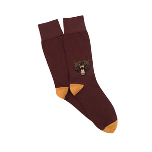 Corgi Angry Bear Cotton Socks - Port