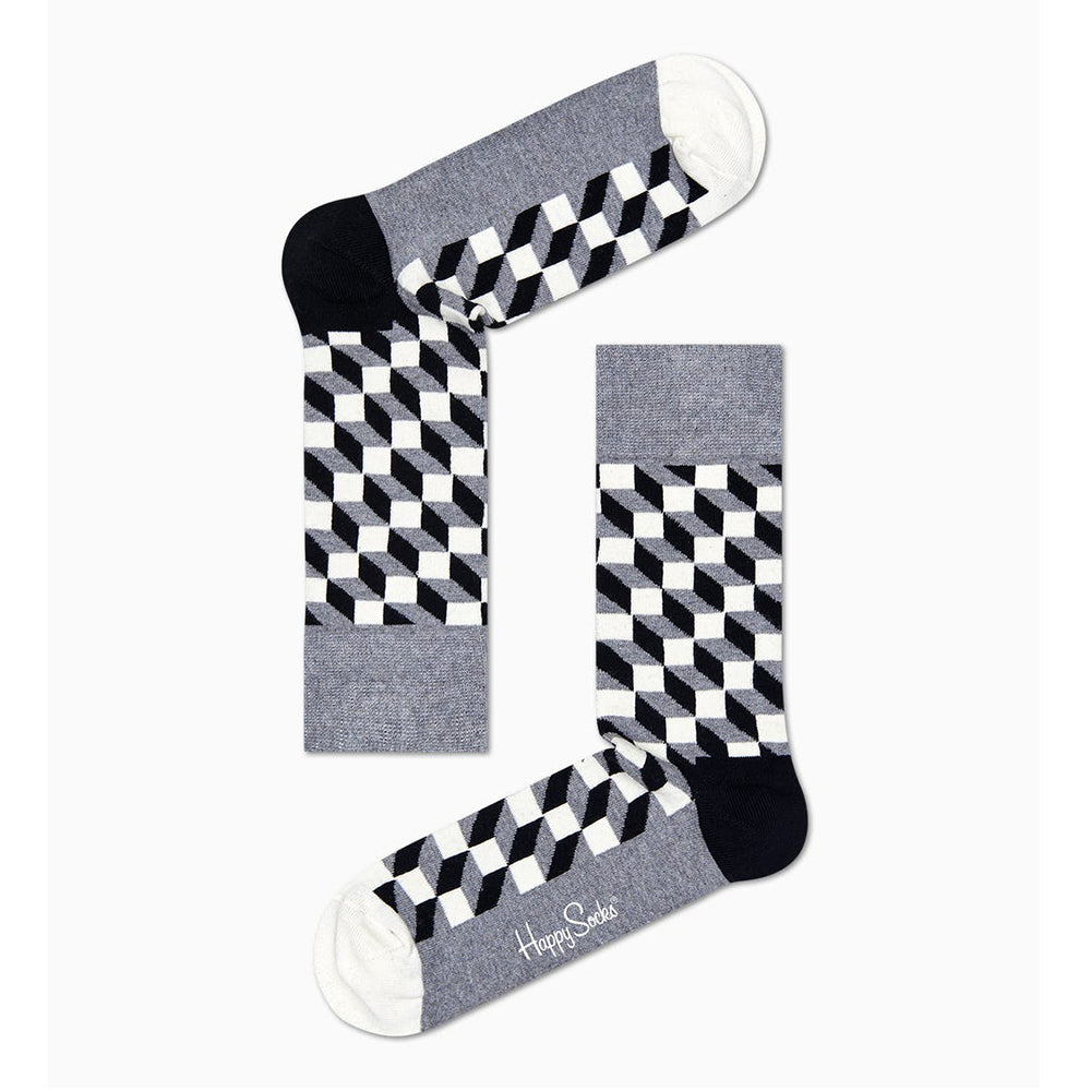 Happy & SocKing Gift 4-Pack Box Black – White Socks