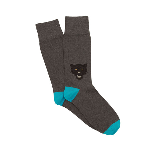 Corgi Angry Panther Cotton Socks - Charcoal
