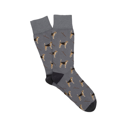 Corgi Beagle Dog Cotton Socks - Slate