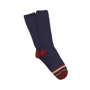 Corgi Striped Toe Pure Cotton Socks - Midnight