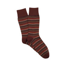 Corgi Thin Stripe Merino Wool Socks - Port