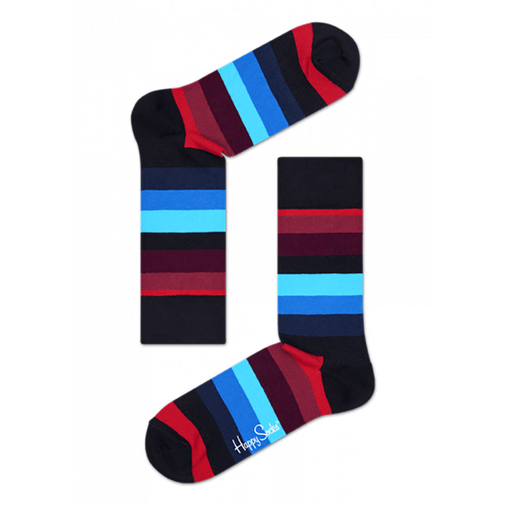 Happy Socks Stripe Black/Dark Red/Light Blue
