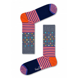 Happy Socks Stripes & Dots Grey